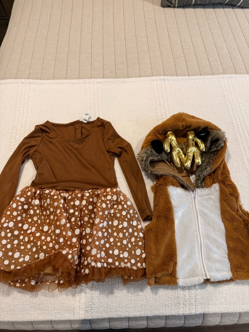 Brown Deer-Inspired Kids Costume Set with Hooded Vest